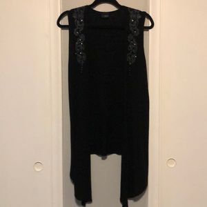 Black sleeveless cardigan